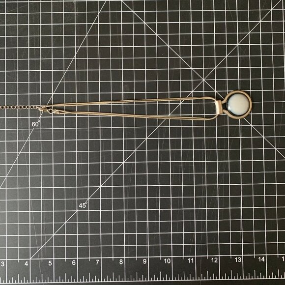 Kenneth Cole Silver tone Necklace with Moonstone Medallion - Picture 4 of 4